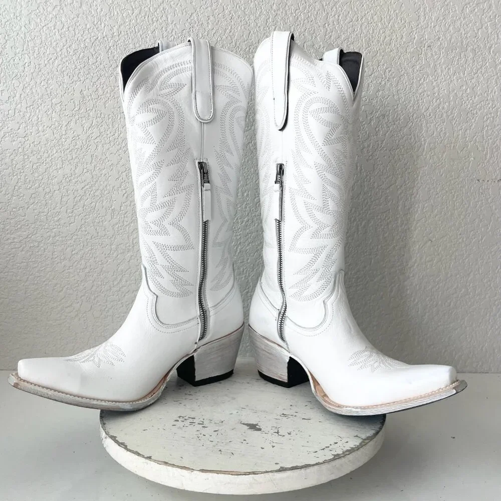 Lane MEGAN MORONEY Cowboy Boots Smokeshow Womens 10 White Western Cowgirl Tall - Picture 10 of 15